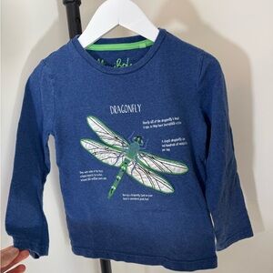 Mini Boden embroidered dragonfly long sleeve tee
